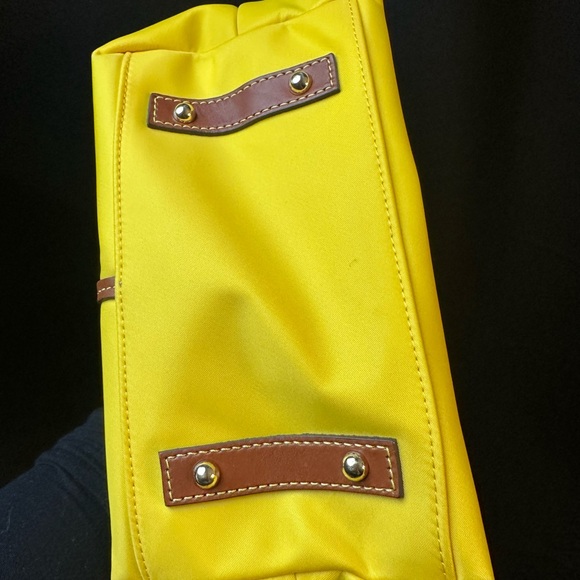 NWOT Dooney & Bourke Mustard Yellow Leather Trim Bucket Bag Purse - Picture 8 of 13